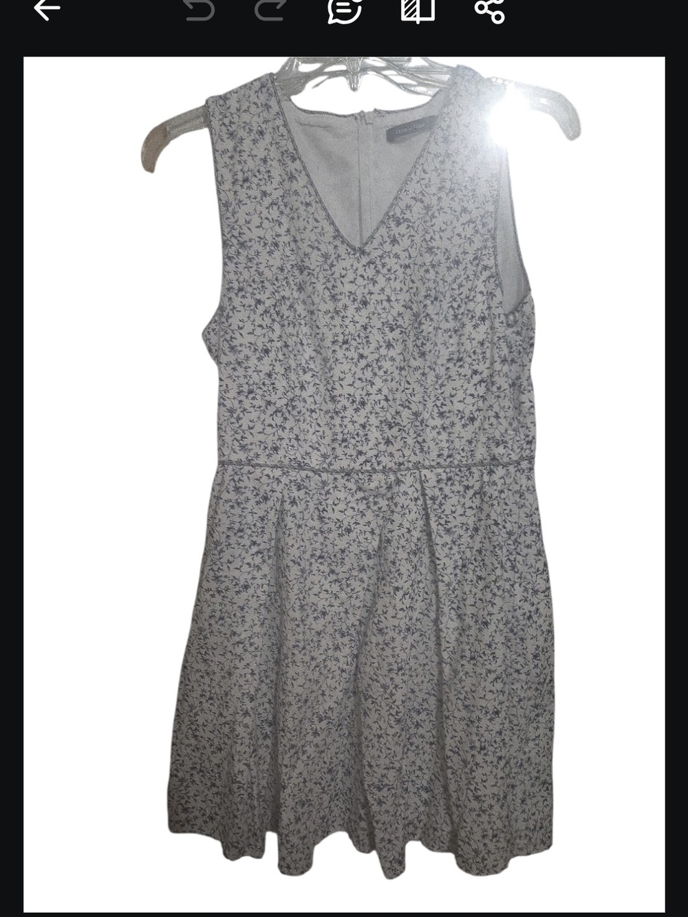 NWOT Doe & Rae Cotton Floral Blue & White Strapless Day Dress Sz M